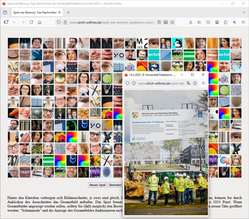 Screenshot Gedaechtnis-Game Top-Nachrichten Universitaet Paderborn 2025